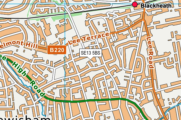 SE13 5BS map - OS VectorMap District (Ordnance Survey)