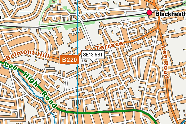 SE13 5BT map - OS VectorMap District (Ordnance Survey)