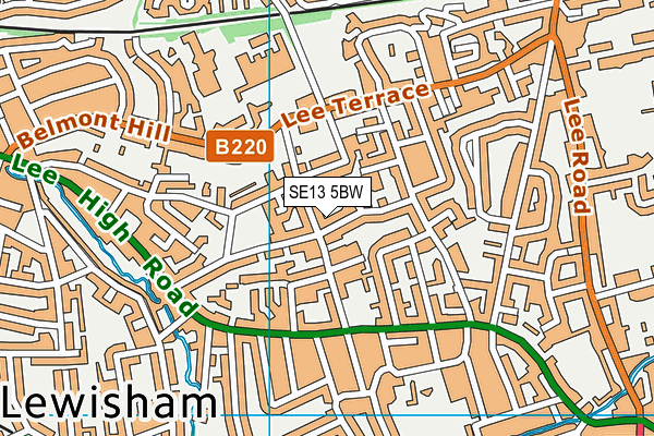 SE13 5BW map - OS VectorMap District (Ordnance Survey)