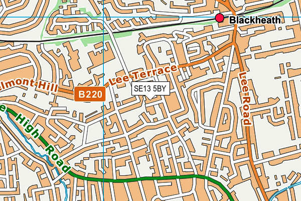 SE13 5BY map - OS VectorMap District (Ordnance Survey)