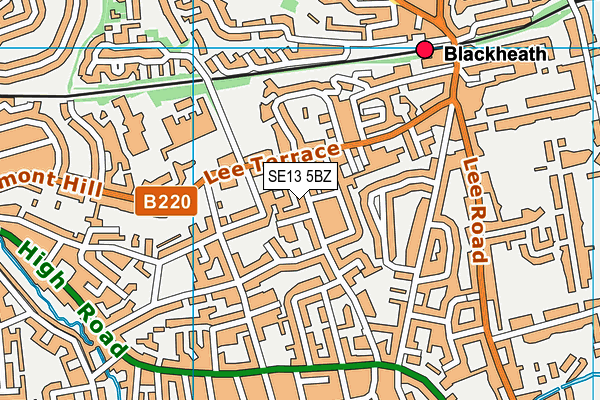 SE13 5BZ map - OS VectorMap District (Ordnance Survey)