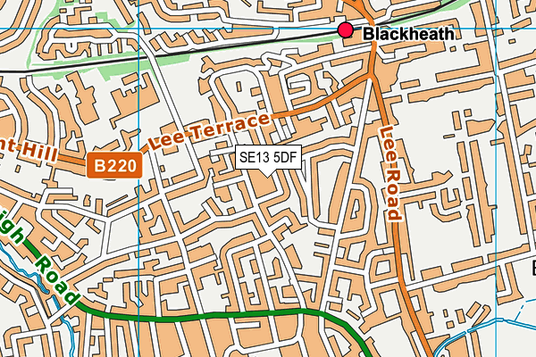 SE13 5DF map - OS VectorMap District (Ordnance Survey)
