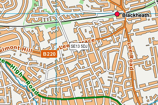 SE13 5DJ map - OS VectorMap District (Ordnance Survey)