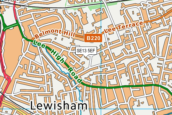 SE13 5EF map - OS VectorMap District (Ordnance Survey)