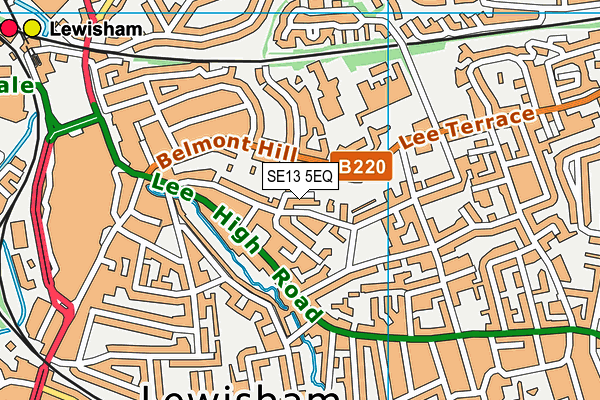 SE13 5EQ map - OS VectorMap District (Ordnance Survey)