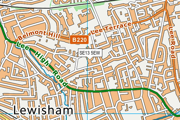 SE13 5EW map - OS VectorMap District (Ordnance Survey)