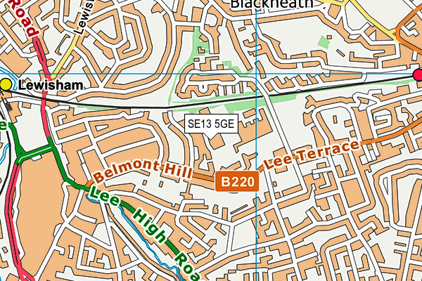 Christ The King Sixth Form College map (SE13 5GE) - OS VectorMap District (Ordnance Survey)