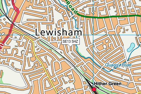 SE13 5HZ map - OS VectorMap District (Ordnance Survey)