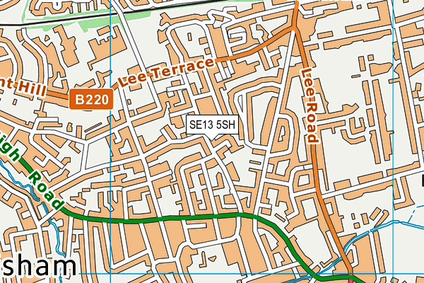 SE13 5SH map - OS VectorMap District (Ordnance Survey)