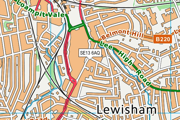 SE13 6AQ map - OS VectorMap District (Ordnance Survey)