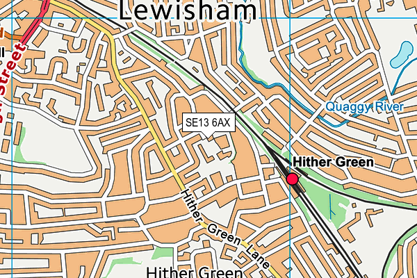 SE13 6AX map - OS VectorMap District (Ordnance Survey)