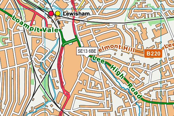 SE13 6BE map - OS VectorMap District (Ordnance Survey)