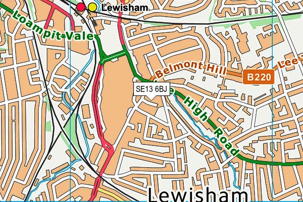 SE13 6BJ map - OS VectorMap District (Ordnance Survey)