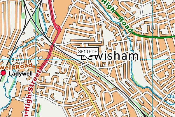 SE13 6DF map - OS VectorMap District (Ordnance Survey)