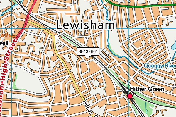 SE13 6EY map - OS VectorMap District (Ordnance Survey)