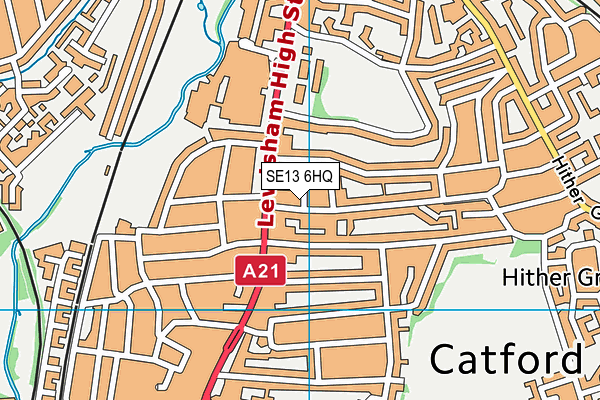 SE13 6HQ map - OS VectorMap District (Ordnance Survey)