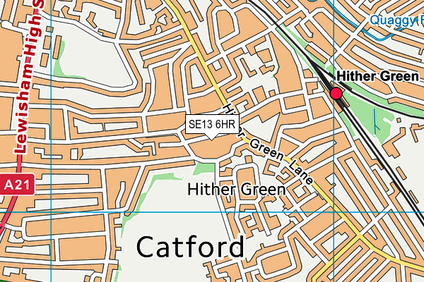 SE13 6HR map - OS VectorMap District (Ordnance Survey)