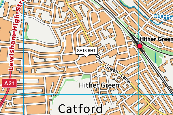 SE13 6HT map - OS VectorMap District (Ordnance Survey)