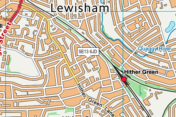 SE13 6JD map - OS VectorMap District (Ordnance Survey)