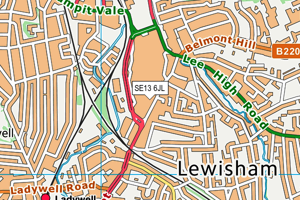 Nrg Gym (Lewisham) map (SE13 6JL) - OS VectorMap District (Ordnance Survey)