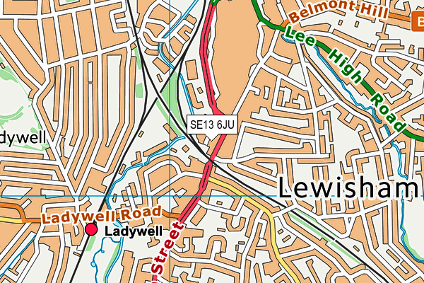 SE13 6JU map - OS VectorMap District (Ordnance Survey)