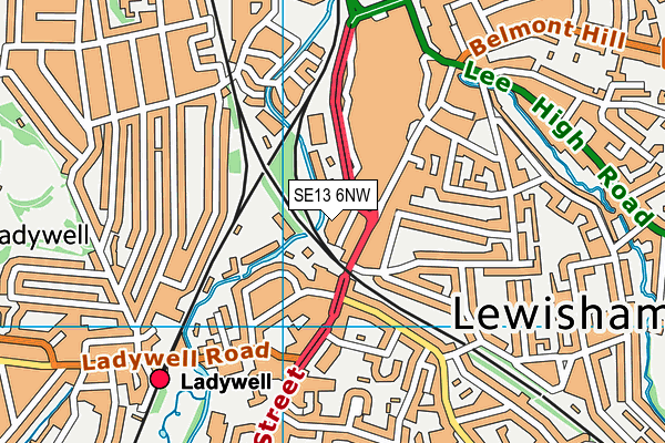 SE13 6NW map - OS VectorMap District (Ordnance Survey)