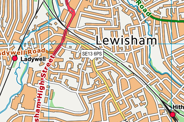 SE13 6PS map - OS VectorMap District (Ordnance Survey)