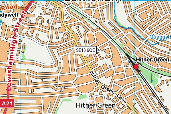 SE13 6QE map - OS VectorMap District (Ordnance Survey)