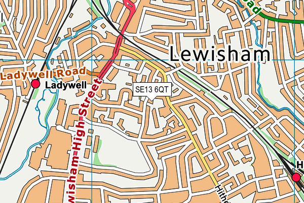 SE13 6QT map - OS VectorMap District (Ordnance Survey)