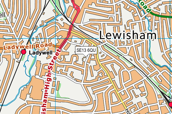 SE13 6QU map - OS VectorMap District (Ordnance Survey)