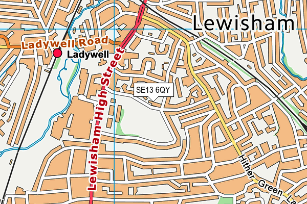 SE13 6QY map - OS VectorMap District (Ordnance Survey)