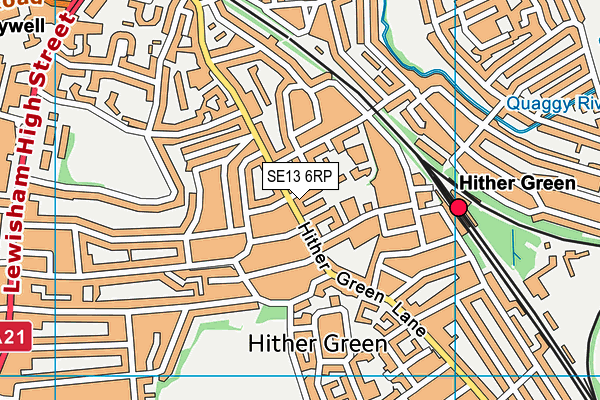 SE13 6RP map - OS VectorMap District (Ordnance Survey)