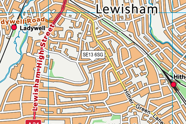 SE13 6SG map - OS VectorMap District (Ordnance Survey)