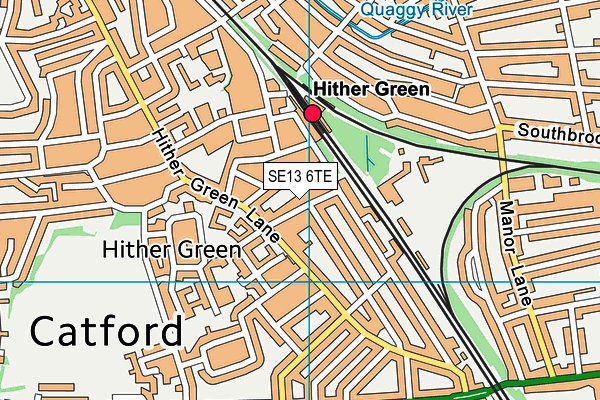 SE13 6TE map - OS VectorMap District (Ordnance Survey)