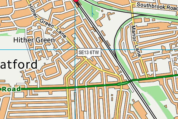 SE13 6TW map - OS VectorMap District (Ordnance Survey)