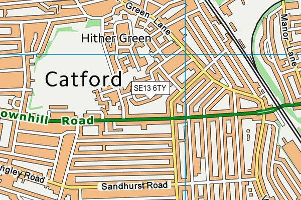 SE13 6TY map - OS VectorMap District (Ordnance Survey)