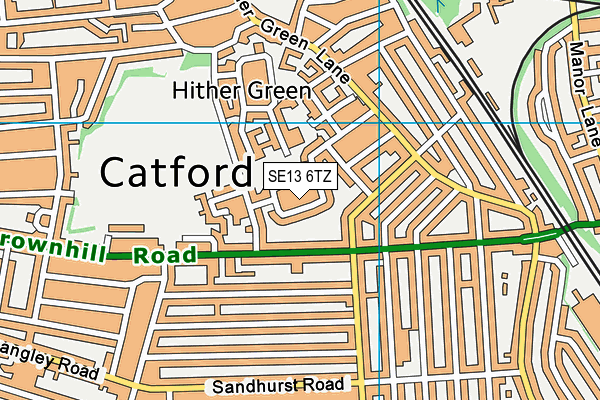 SE13 6TZ map - OS VectorMap District (Ordnance Survey)