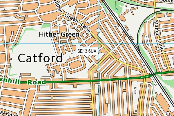 SE13 6UA map - OS VectorMap District (Ordnance Survey)