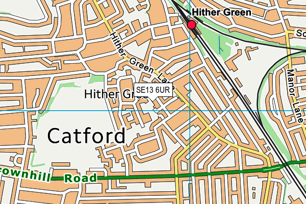 Anytime Fitness (Hither Green) map (SE13 6UR) - OS VectorMap District (Ordnance Survey)