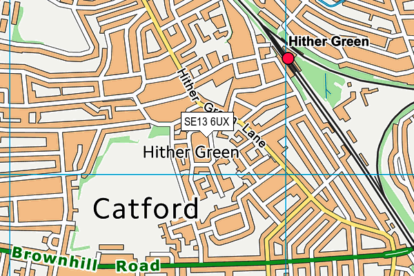 SE13 6UX map - OS VectorMap District (Ordnance Survey)