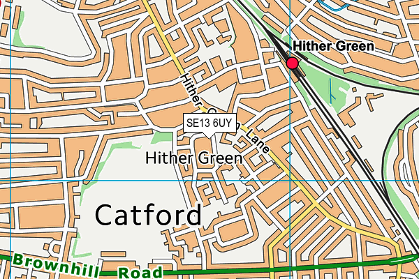 SE13 6UY map - OS VectorMap District (Ordnance Survey)