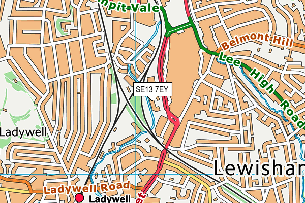 SE13 7EY map - OS VectorMap District (Ordnance Survey)