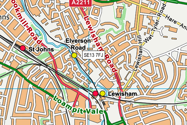 SE13 7FJ map - OS VectorMap District (Ordnance Survey)