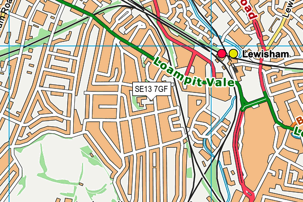 SE13 7GF map - OS VectorMap District (Ordnance Survey)