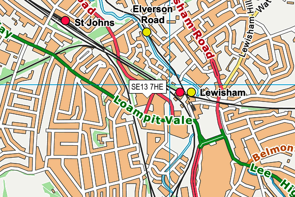 SE13 7HE map - OS VectorMap District (Ordnance Survey)