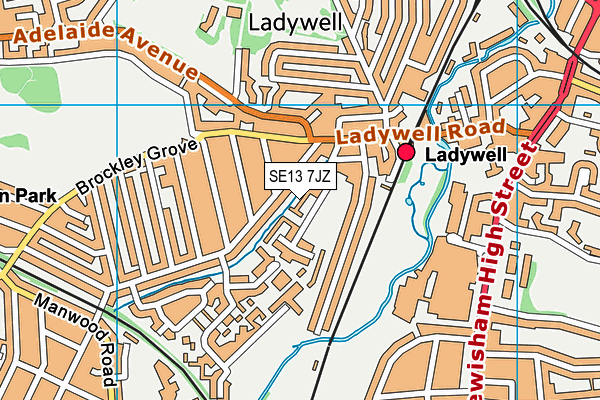 SE13 7JZ map - OS VectorMap District (Ordnance Survey)