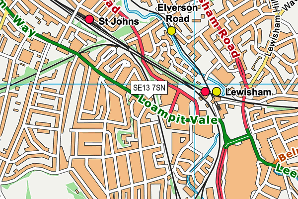 The Gym Group (London Lewisham) map (SE13 7SN) - OS VectorMap District (Ordnance Survey)