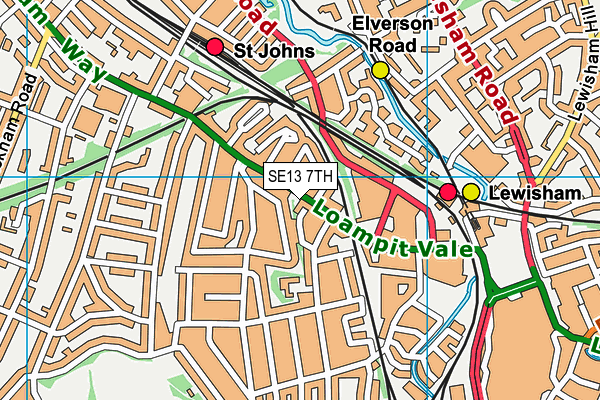 SE13 7TH map - OS VectorMap District (Ordnance Survey)
