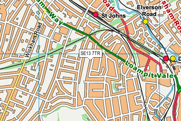 SE13 7TR map - OS VectorMap District (Ordnance Survey)