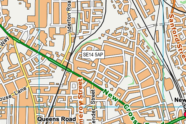 SE14 5AP map - OS VectorMap District (Ordnance Survey)
